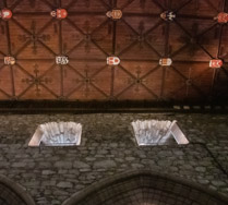 16th century heraldic ceiling in the nave of St. Machar's Cathedral, Aberdeen, Scotland
