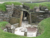 Scara Brae, located on the grounds of the 17th C. Skaill House, Sandwick, was inhabited and thriving in Orkney 5000 years ago. This early settlement of farmers was a tight knitted community of people. Photo by Winfield Swanson
