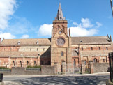 St. Magnus Cathedral, Kirkwall, is the most northerly cathedral in the British Isles, a fine example of Romanesque architecture built for the bishops of Orkney. It is not ownedby the church, but by the burgh of Kirkwall. Its construction commenced in 1137 and lasted for 300 years.