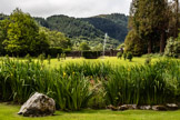 Rear garden at Gwydir Castle in Conwy valley, Wales