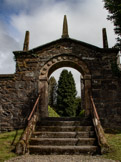 Garden exit at Gwydir Castle, Conwy valley, Wales