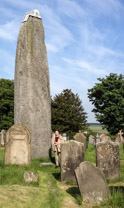 Late Neolithic/Early Bronze Age  Rudston Monolith stone was erected circa 1600 BC.E  Almost 26ft high, its depth into the ground may be as much as its height! It is next to the Rudston Church of All Saints, Yorkshire, England.