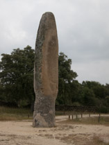 Megalithic Menhir de Meade, Parque Megalitico dos Coureleiros, Castelo de Vide,  Portalegre district, Alentejo,  Portugal. This menhir, the largest in the Iberian Peninsula, stands just over 7m high with a 1.25m girth and illustrates the importance of the area in prehistoric times.