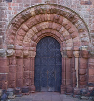 St Bees Priory, Cumbria, England.  The Norman west doorway dates from 1150-1160.