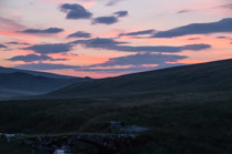Sunset on Llyn Celyn river, Gwynedd, Wales