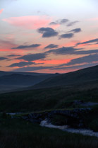 Sunset on Llyn Celyn river, Gwynedd, Wales