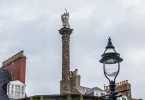 Aberdeen, Scotland: Skyline detail including unicorn atop the Mercat cross.