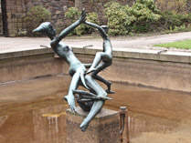 Sculpture outside of Provost Skene's House, Aberdeen, Scotland
