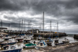 Boats in Ceredigion Bay, Aberaeron, Wales