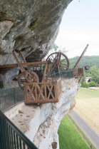 La Roque Saint-Christophe, Peyzac-le-Moustier,  DordogneFrance.  .The cliff has evidence of use as a shelter for Neanderthal man (50000 BC), Cro-Magnon man (25000 BC) and up until 16thC CE.