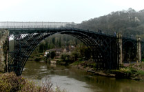 The Iron Bridge opened in 1781 it crosses the River Severn in Shropshire, England.  It was the first major bridge in the world to be made of cast iron