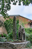 Wood Sculpture of St. Dogmael, St. Dogmaels Abbey, Pembrodeshire, Wales