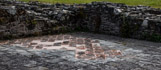 Ancient pavement in St. Dogmaels Abbey, Pembrodeshire, Wales